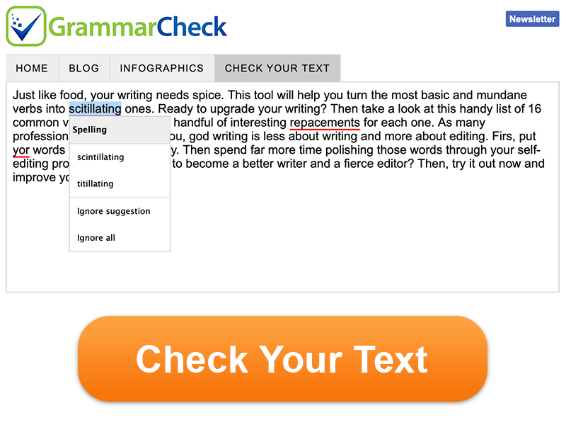 GrammarCheck - Check your text online