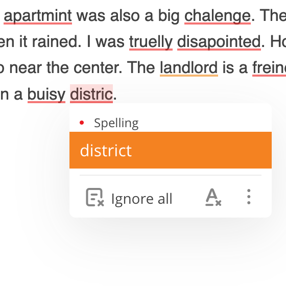 proofread and spell check
