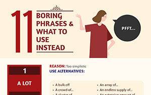 11 Boring Phrases & What to Use Instead (Infographic)