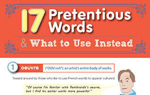 start off descriptive essay 17 Pretentious Words & What to Use Instead (Infographic)