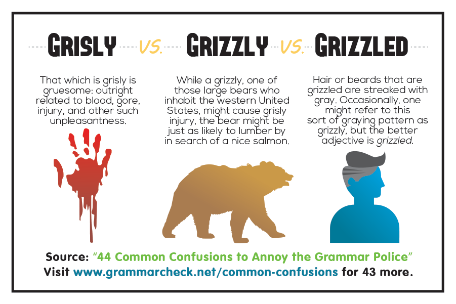 Grisly vs. Grizzly vs. Grizzled